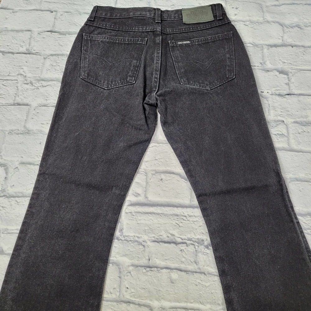 Harley Davidson Black 100% Cotton Bootcut Jeans size 4 Long - Picture 2 of 16